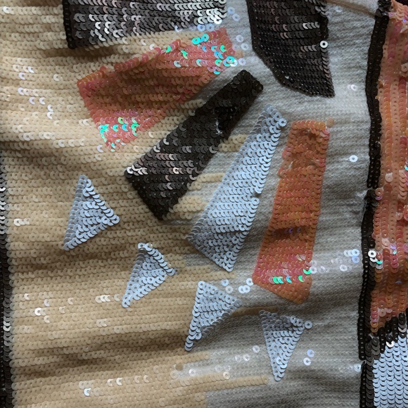 English Rose Yellow Sunrise Sequin Mini Skirt- size M/L - Picture 7 of 14